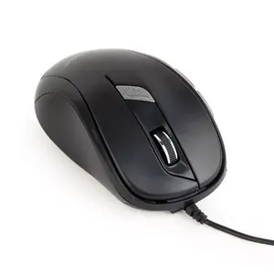 Vadu ambidekstrāla optiskā pele GEMBIRD MUS-6B-01, 1600 DPI, 6 pogas, USB Type-A, melna