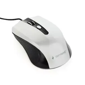 Vadāta simetriska optiska pele GEMBIRD MUS-4B-01-BS, USB Type-A, 1200 DPI, 4 pogas, melna/sudrabota