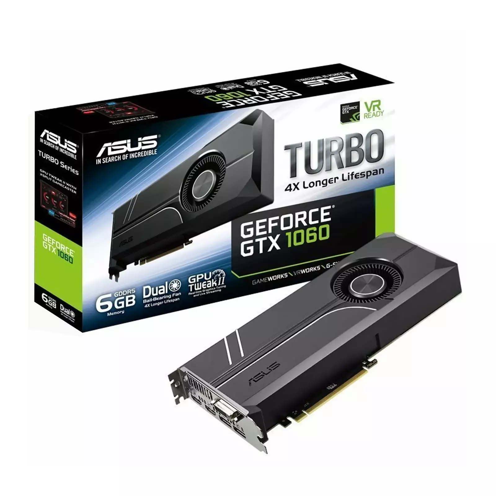 ASUS TURBO-GTX1060-6G NVIDIA GeForce GTX 90YV09R0-M0NA00 | Video