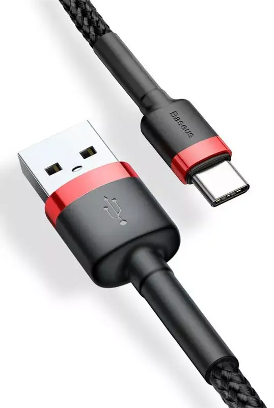 Baseus Cafule kabelis  USB to USB-C 2A 2m  Melns, Sarkans Photo 4