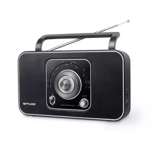 Portable Analog Radio Muse M069R — FM/MW, 3.5 mm, External Antenna, 230V, Black/Silver