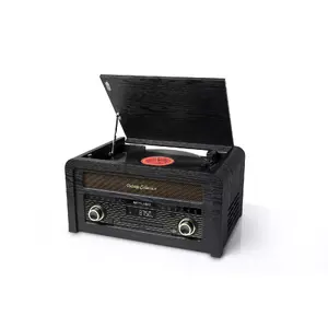 Turntable muse MT-115 W — black/gold, 33-45-78 RPM, J-shaped tonearm, rotary volume, 240V AC