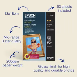 Epson Glossy Photo Paper 130 x 180 mm 200 g/m² 50 sheets