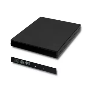 Optical disc drive QOLTEC 51866, external data storage accessory, black, OS: Windows/Mac/Linux