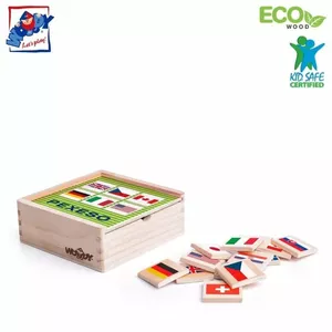 Woody 93058 Eco Wooden Educational Memory game - Flags (44pcs) for kids 3y+ (12x12cm)