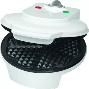 Waffle maker CLATRONIC WA 3491 — 5 heart waffles, 1200 W, 18 cm baking surface, adjustable thermostat, non-stick, white