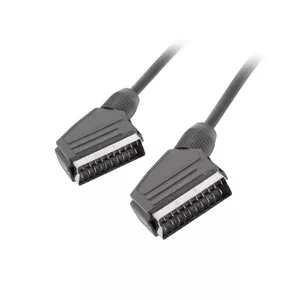 SCART cable LANBERG CA-EUEU-10CC-0018-BK 1.8 m Black, straight male-to-male, 21-pin