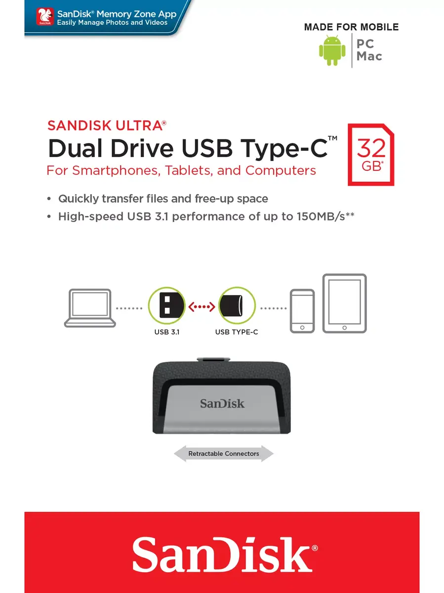 USB flash drive SanDisk 32GB Ultra Dual Drive Photo 10