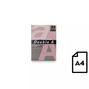 Цветная бумага Double A, 80 г, A4, 500 листов, розовая