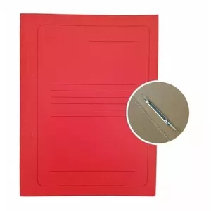 Cardboard A4 Project File with Metal Clip, Smiltainis SEG-2/R, Red