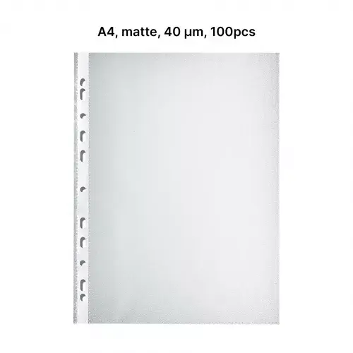 BCF Punched Pocket AD Class A4 40 мкм, 100 шт. Photo 2
