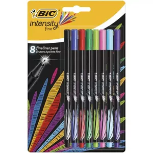 BIC Intensity Fine flomāsters Smalka Melns, Zils, Zaļš, Gaiši Zils, Gaiši zaļš, Rozā, Lillā, Sarkans 8 pcs