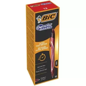 Клипсовая выдвижная шариковая ручка BIC Gel-ocity Quick Dry Red