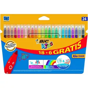 BIC pildspalvas ar filca galiem KIDS COULEUR, maciņš 24, 103240