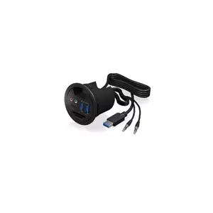 Sokets ICY BOX IB-HUB1404A Melns