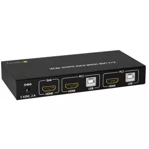 KVM slēdzis Techly IDATA-KVM-HDMI2U Melns