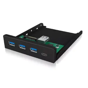 USB-хаб ICY BOX IB-HUB1418-i3 — чипсет GL3520/ASM1543, чёрный, 101×137×25 мм