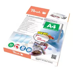 Laminating pouches PEACH PP580-02, A4 glossy transparent, pack of 100