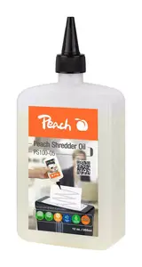 Lubricating oil for paper shredders PEACH PS100-05, 1 pc, compatible with cross- and strip-cut units, black/white packaging
