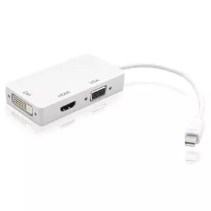 Techly IADAP-MDP-COMBOF12 video kabeļu aksesuārs 0,15 m Thunderbolt HDMI, DVI, VGA Balts