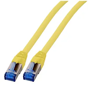 Network patch cable EFB Elektronik K5525FGE.0,25 Cat6a S/FTP (S-STP) 0.25 m Yellow RJ-45–RJ-45