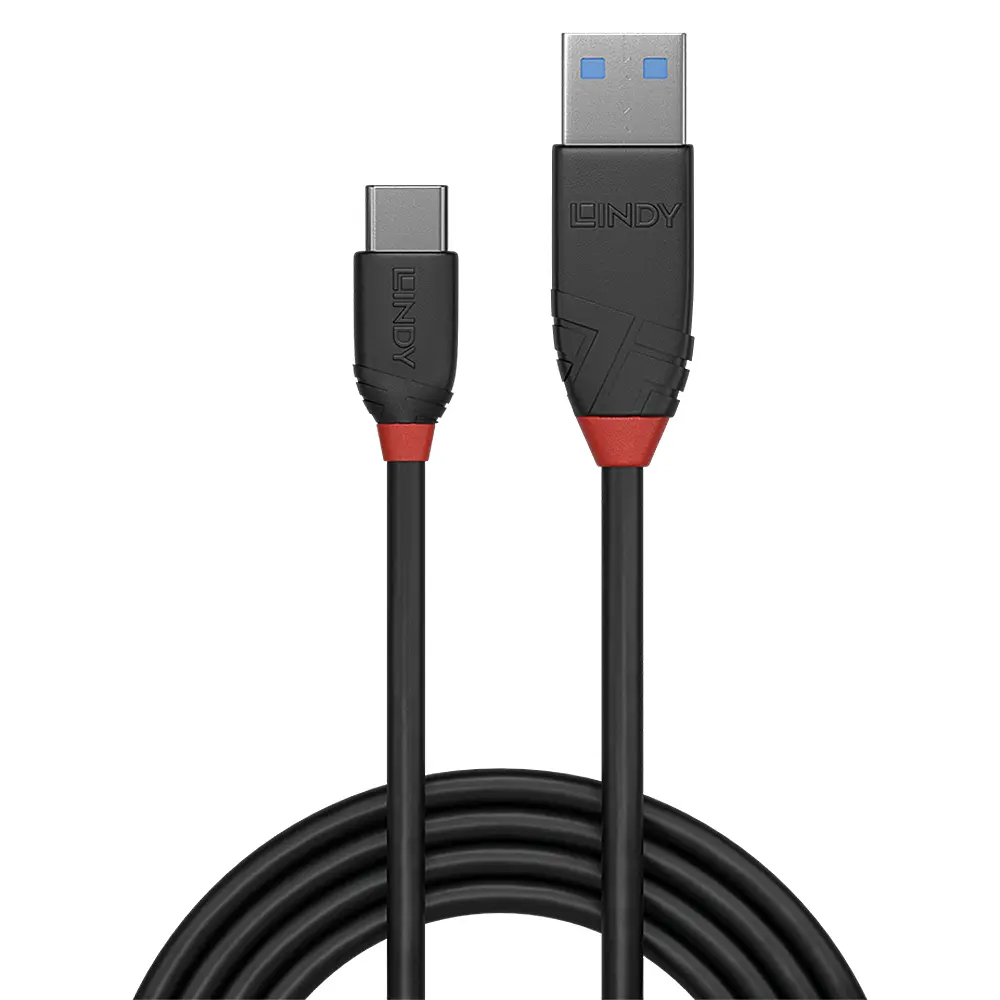 Lindy 1.5m USB 3.2 Type A uz C kabelis Black Line Photo 2