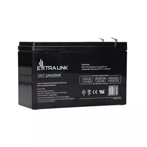 UPS battery Extralink AGM 12V 7.2Ah (7Ah) Sealed Lead Acid VRLA, maintenance-free, black