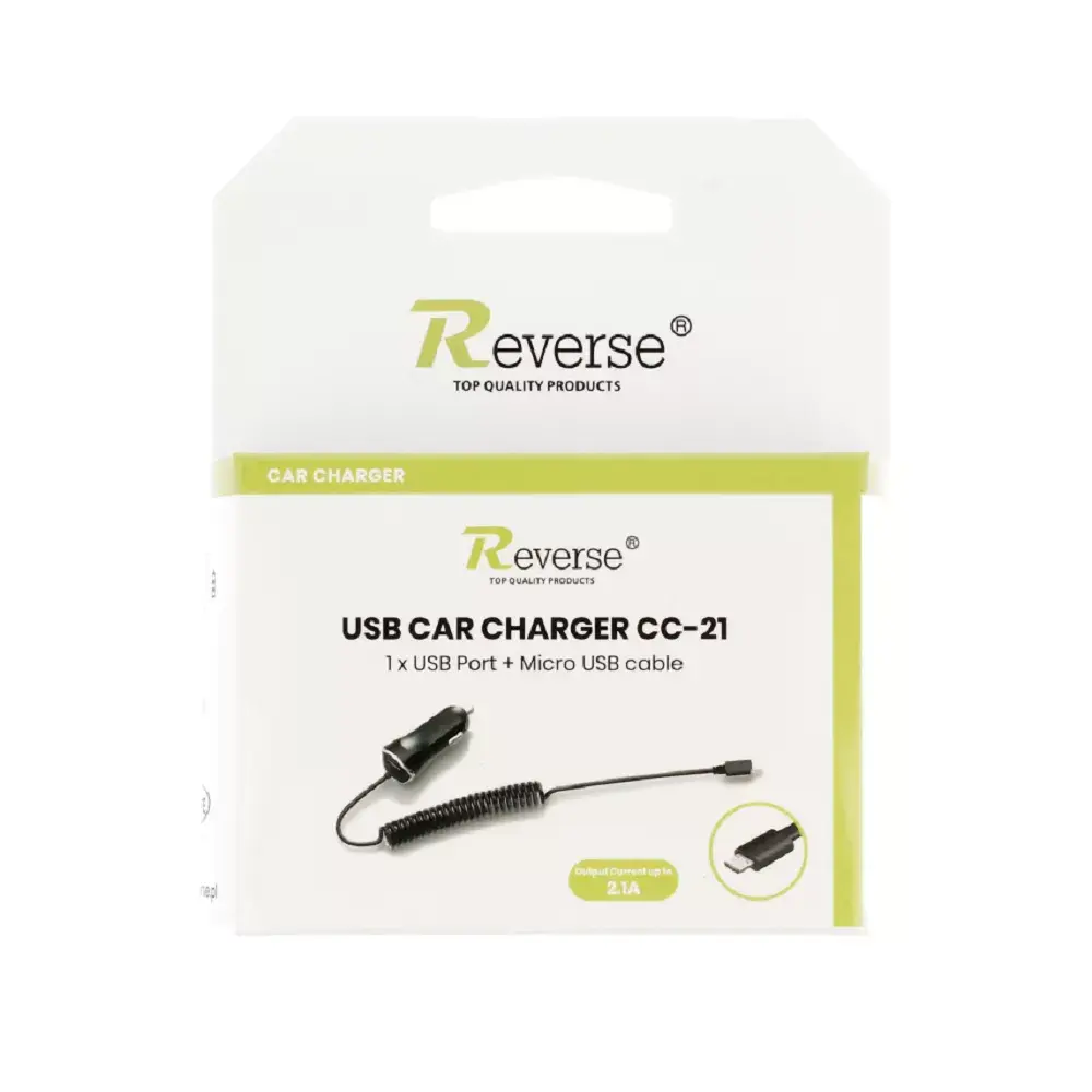 Reverse CC-21 Micro USB Car Charger Cable 2.1A 1.2m Photo 2