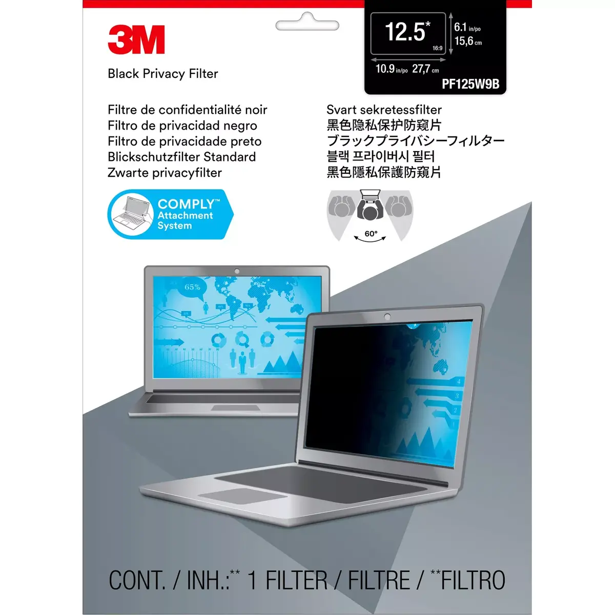 3M privātuma filtrs 12.5" plaša ekrāna klēpjdatoram Photo 2