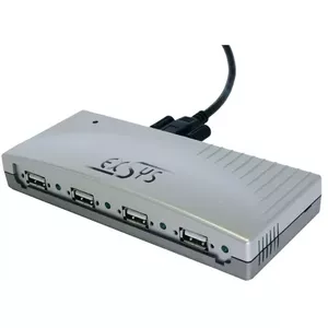 EXSYS External 4-Port USB 2.0 Hub 480 Mbit/s Silver with NEC uPD720112 Chipset