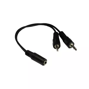 Аудиокабель Alcasa 3.5mm - 2x 3.5mm f-m 0.2m Черный