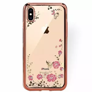 GreenGo Back Case for Apple iPhone XS Max, Flower Design, Rose Gold