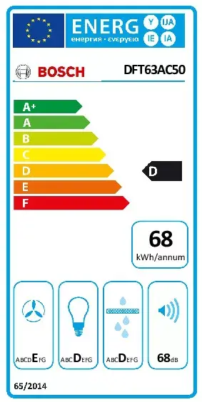 Puspiebūvējamā nosūcēja Bosch Serie 4 DFT63AC50 Photo 6