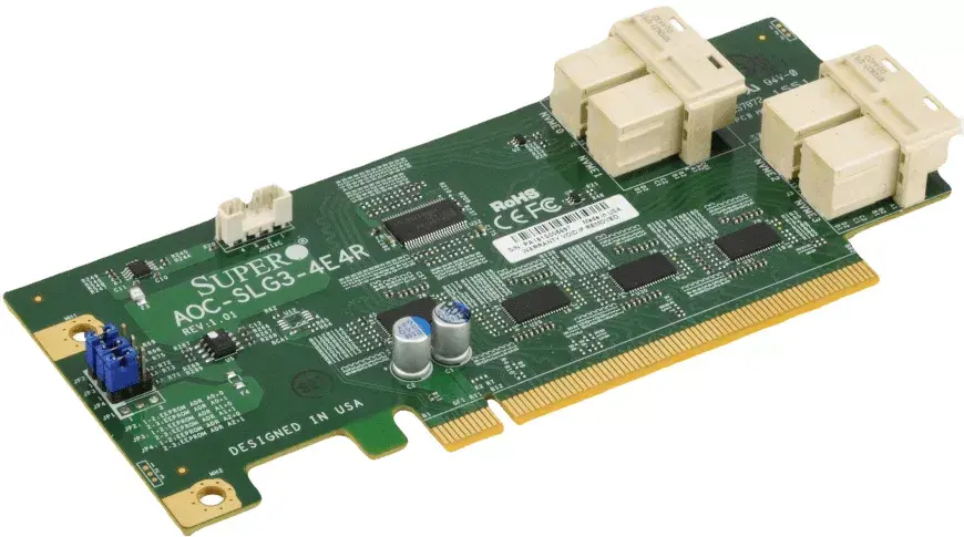 Supermicro AOC-SLG3-4E4R iekšējā SAS interfeisa karte