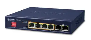 Tīkla slēdzis PLANET GSD-604HP Nenodrošināms Gigabit Ethernet 6 porti PoE 54V zils