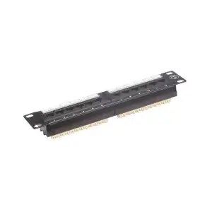 Patch panel Alantec PK014 1U, Gigabit Ethernet RJ-45, steel, black, 254×44 mm