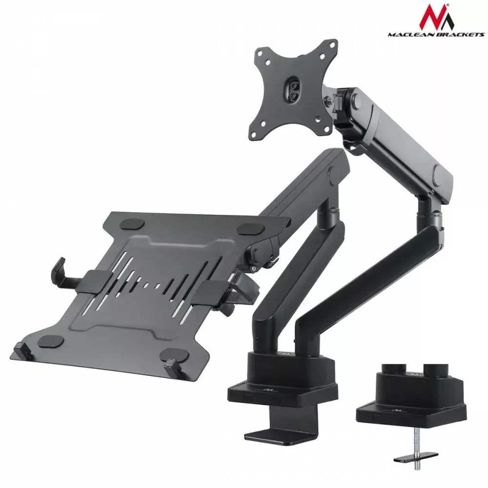 Dual Desk Mount MACLEAN MC-813 for Monitor and Laptop Photo 1