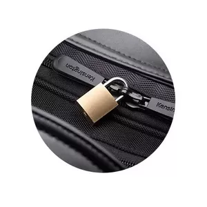 Laptop security compartment with puncture-resistant, lockable zip