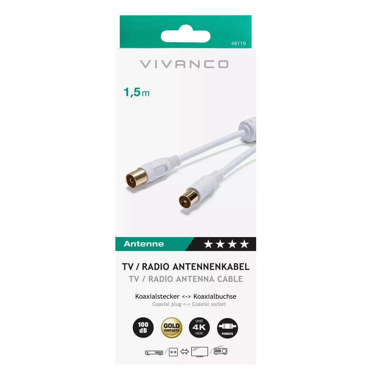 Coaxial Cable Vivanco 48/30 15GW Photo 2