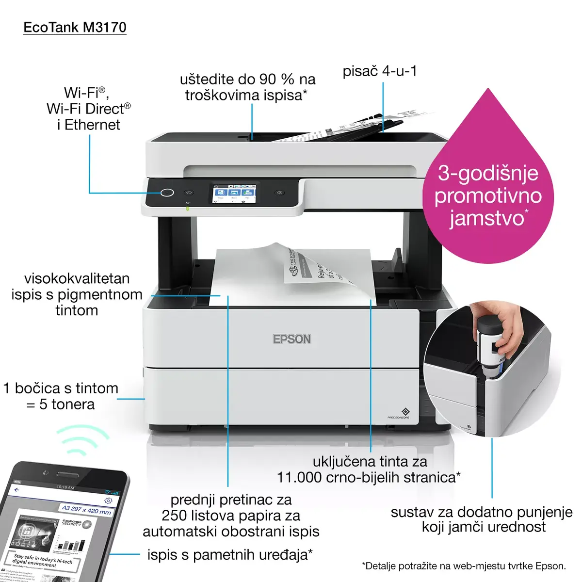 Daudzfunkcionālā ierīce Epson EcoTank ET-M3170 Photo 5