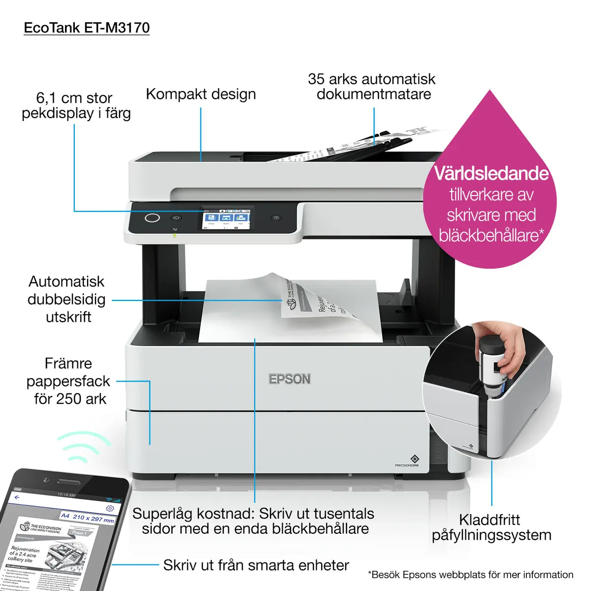 Epson EcoTank M3170 All-in-One Inkjet Printer Photo 2