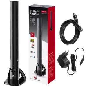Внутренняя ТВ-антенна MACLEAN MCTV-930 — DVB-T, VHF 87,5–230 МГц, UHF 470–790 МГц, усиление VHF 26 дБ / UHF 28 дБ, 75 Ω, чёрная