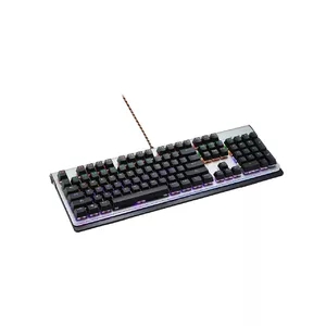 Vadu spēļu tastatūra CANYON Interceptor CND-SKB8-US — pilna izmēra 104 taustiņi QWERTY, mehāniskie slēdži, LED apgaismojums, pelēka, USB, kabelis 1.8 m