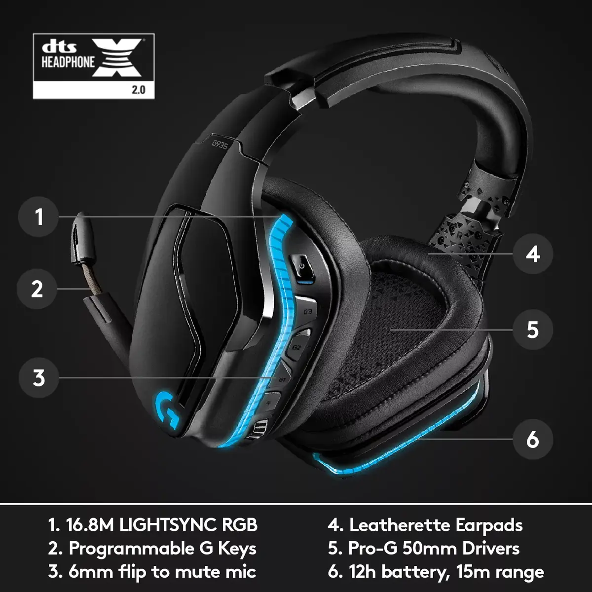Austiņas Logitech G G935 Photo 14