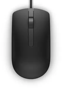 Мышь Dell MS116 — амбидекстрная проводная USB Type-A оптическая, 1000 DPI, 3 кнопки, колесо, чёрная, для офиса