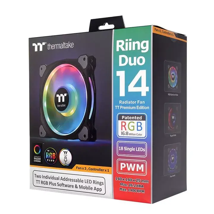 Вентилятор Thermaltake Riing Duo 14 LED RGB Premium Edition Photo 7