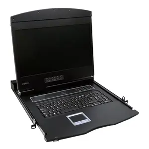 LogiLink LC902US Rack Console 18.5-inch 1366 x 768 pixels Metal Black 1U with VGA, USB, and PS/2 Ports