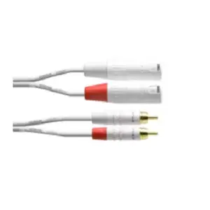 Cordial 2 x RCA/2 x XLR 3 м аудиокабель Белый