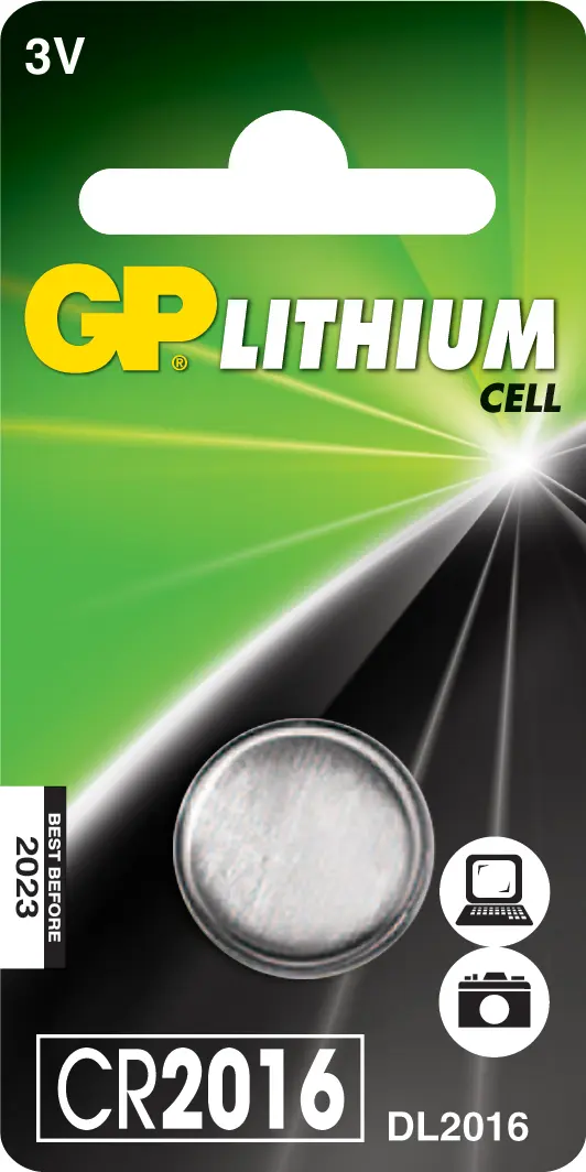 GP CR2016 Litija vienreizlietojama pogveida baterija