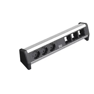 Jaudas pagarinātājs 3 AC kontaktligzdām Bachmann 902.002 Melns Sudrabs